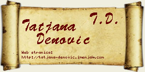 Tatjana Denović vizit kartica
